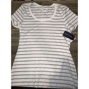 Melrose and Market Women Ivory Green Stripe Casual Dress. Size Large. NWT. 7